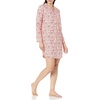 Amazon Essentials Women’s Woven Flannel Notch Collar Nightgown (Available in Plus Size)(White Forest)