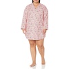 Amazon Essentials Women’s Woven Flannel Notch Collar Nightgown (Available in Plus Size)(White Forest)