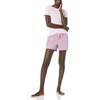 Amazon Essentials Women’s Cotton Poplin Short and Sleep Tee Set, Loungewear Pajamas(Light Pink  Mini Cherry Print)