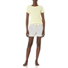 Amazon Essentials Women’s Cotton Poplin Short and Sleep Tee Set, Loungewear Pajamas(Yellow  Micro Confetti Print)