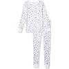 Amazon Essentials Women’s Cotton Thermal Long Underwear Pajama Sets(White Floral)