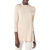 Amazon Essentials Women’s Jersey Long-Sleeve Mock Neck Swing Tunic Top, Relaxed Fit Pullover(Beige)