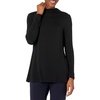 Amazon Essentials Women’s Jersey Long-Sleeve Mock Neck Swing Tunic Top, Relaxed Fit Pullover(Black)