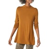 Amazon Essentials Women’s Jersey Long-Sleeve Mock Neck Swing Tunic Top, Relaxed Fit Pullover(Dark Chestnut Brown)