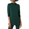 Amazon Essentials Women’s Jersey Long-Sleeve Mock Neck Swing Tunic Top, Relaxed Fit Pullover(Deep Green)