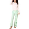 Amazon Essentials Women’s Lightweight Soft Flannel Trouser and Long-Sleeve T-Shirt Sleep Set, Lounge Bottoms, Salmon Pink(Ivory  Forest Animals)