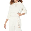 Amazon Essentials Women’s Relaxed Fit Crop Pullover Hoodie Sweatshirt with Drawstring, Soft (Available in Plus Size)(Eggshell White)