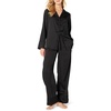 Amazon Essentials Women’s Satin Long Sleeve Shirt and Pant Pajama Set(Black)