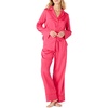 Amazon Essentials Women’s Satin Long Sleeve Shirt and Pant Pajama Set(Hot Pink)