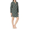 Amazon Essentials Women’s Woven Flannel Notch Collar Nightgown (Available in Plus Size)(Black Folkloric)