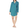 Amazon Essentials Women’s Woven Flannel Notch Collar Nightgown (Available in Plus Size)(Blue Green Vertical Stripe)