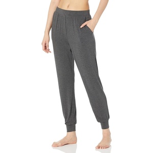 Amazon Essentials Women’s Pajama Pants, Lightweight Knit Jersey Jogger(Charcoal Heather)
