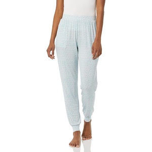 Amazon Essentials Women’s Pajama Pants, Lightweight Knit Jersey Jogger(Light Blue Rose Leopard)