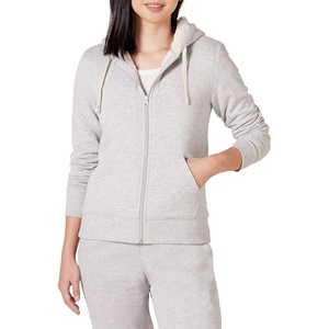 Amazon Essentials Women’s Sherpa-Lined Fleece Full-Zip Hooded Jacket with Drawstring (Available in Plus Size)(Grey Heather)