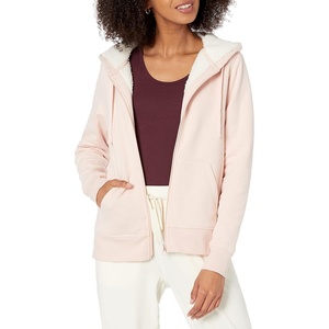 Amazon Essentials Women’s Sherpa-Lined Fleece Full-Zip Hooded Jacket with Drawstring (Available in Plus Size)(Light Pink)