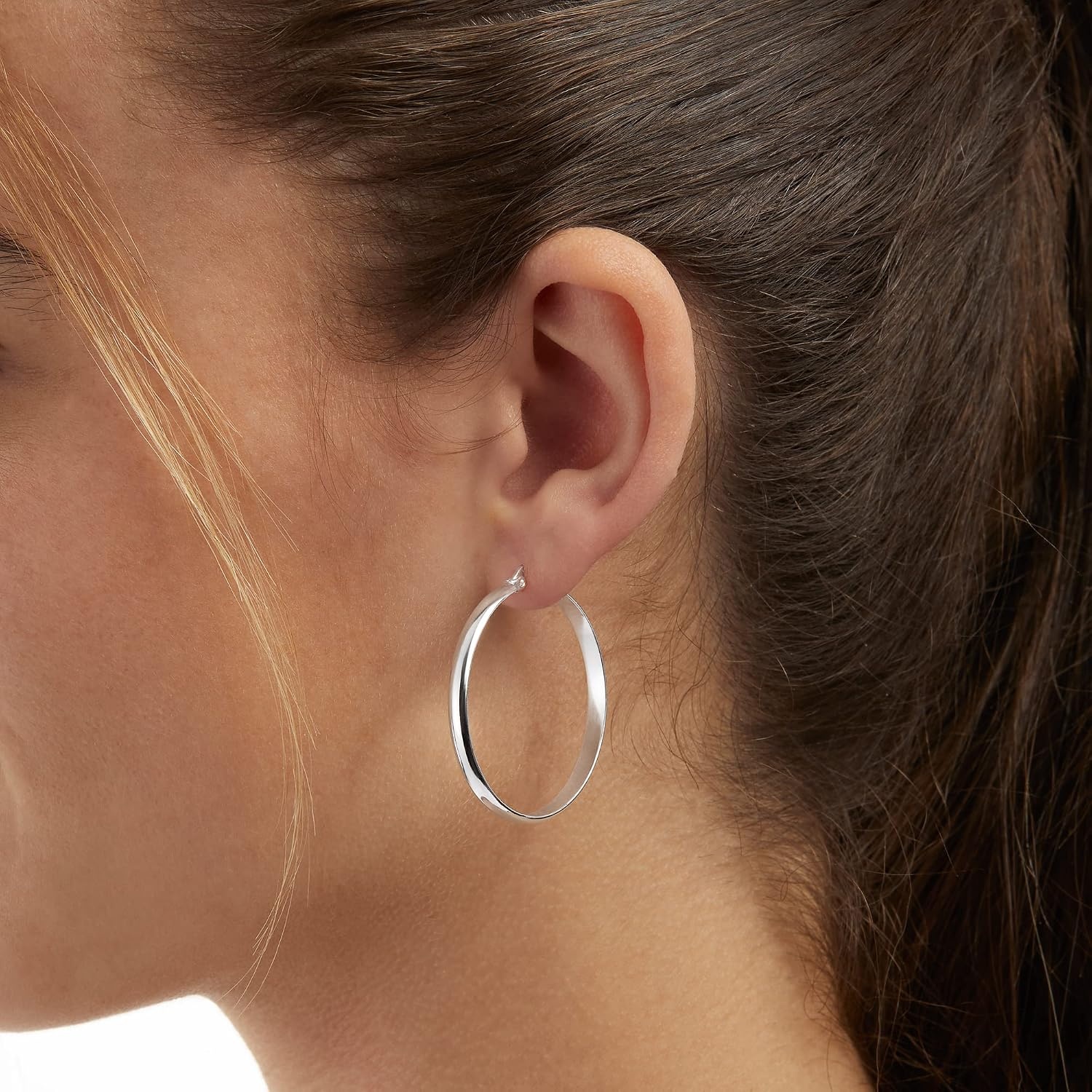 image:imageAmazon Essentials 14K Gold or Sterling Silver Plated Polished Dome HoopSilver