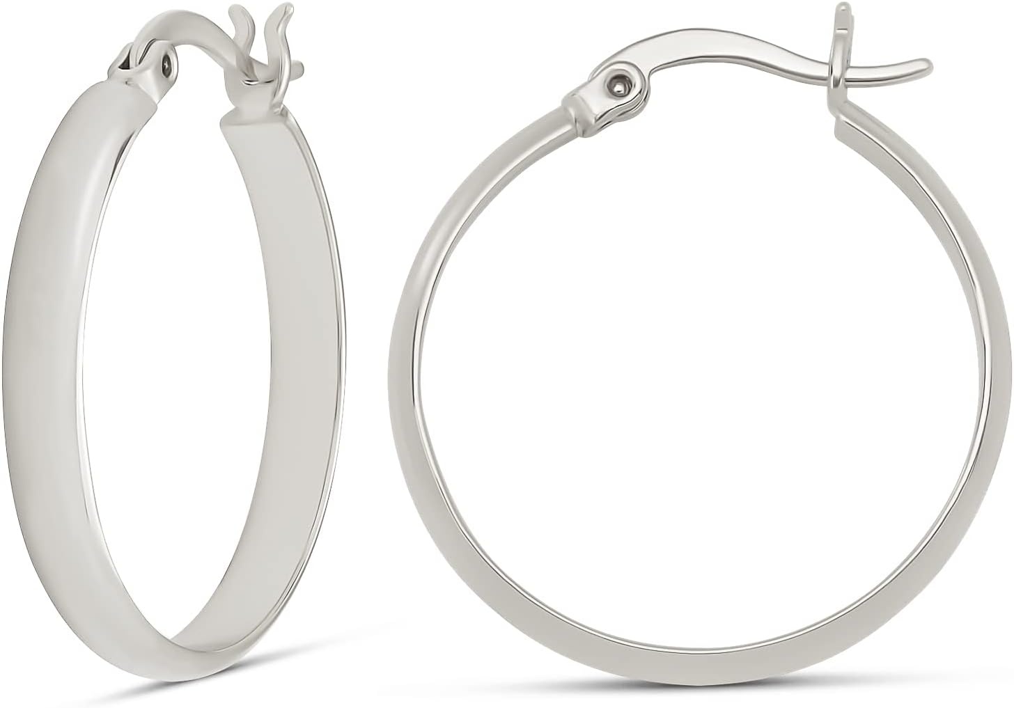 image:imageAmazon Essentials 14K Gold or Sterling Silver Plated Polished Dome HoopSilver