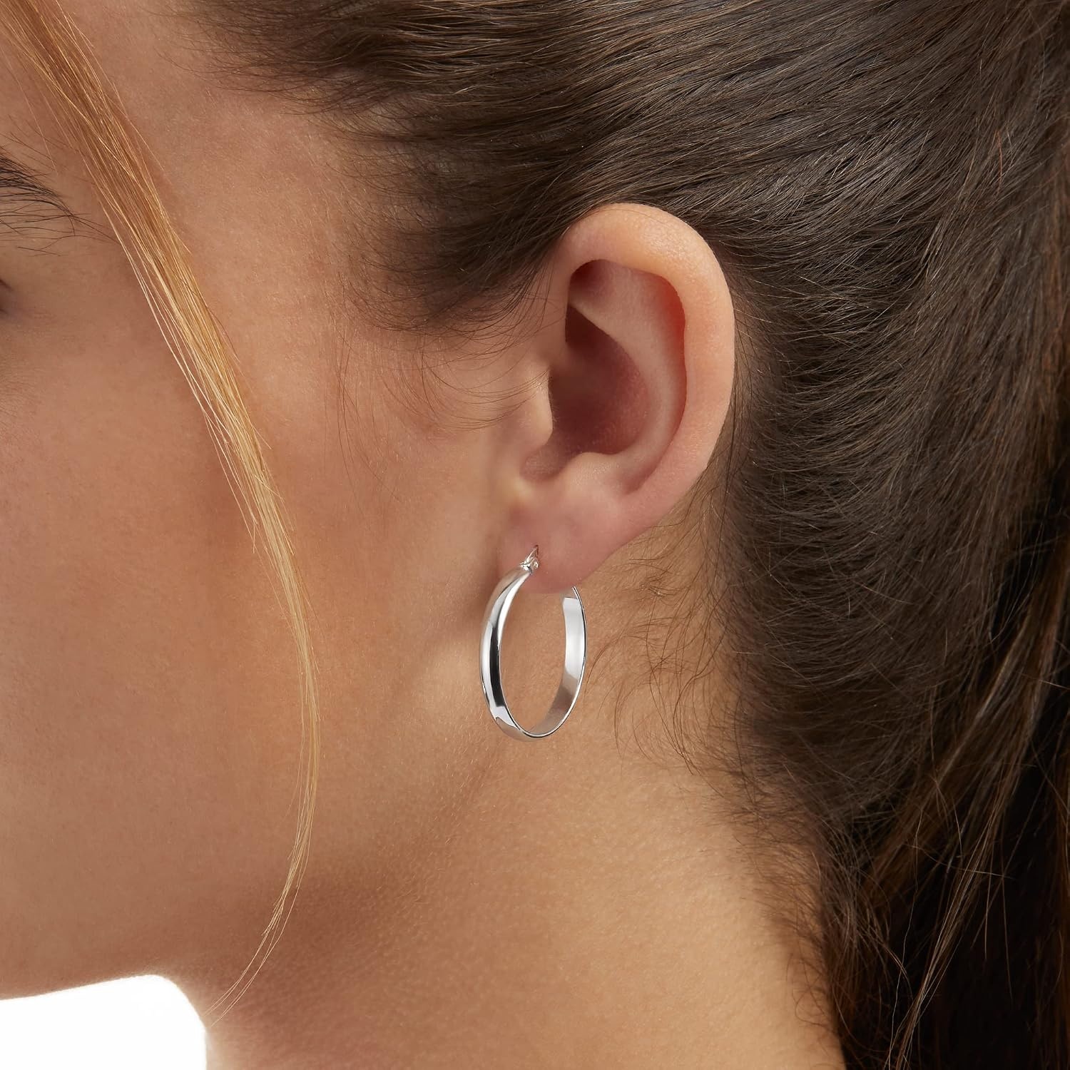 image:imageAmazon Essentials 14K Gold or Sterling Silver Plated Polished Dome HoopSilver