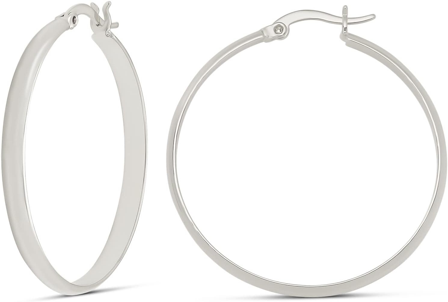 image:imageAmazon Essentials 14K Gold or Sterling Silver Plated Polished Dome HoopSilver