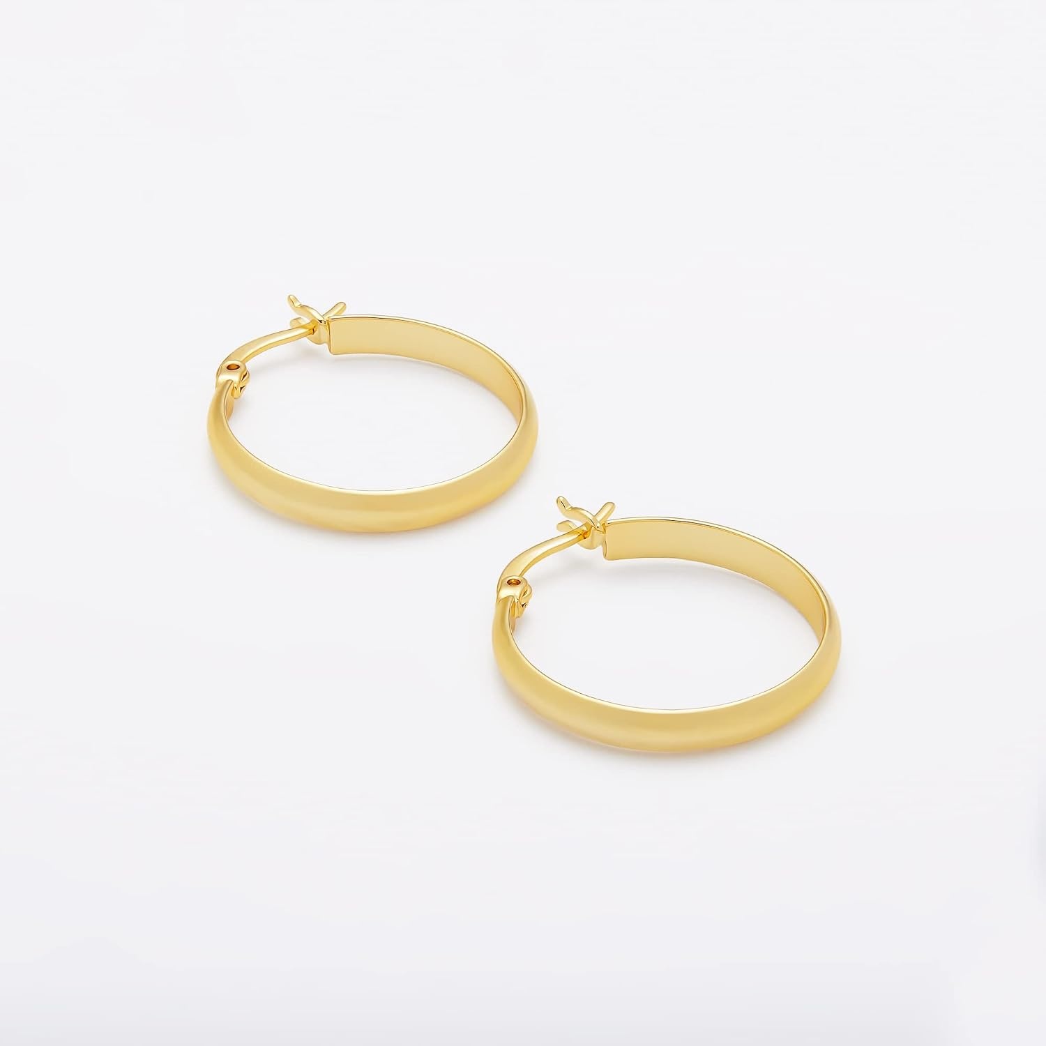 image:imageAmazon Essentials 14K Gold or Sterling Silver Plated Polished Dome HoopYellow Gold