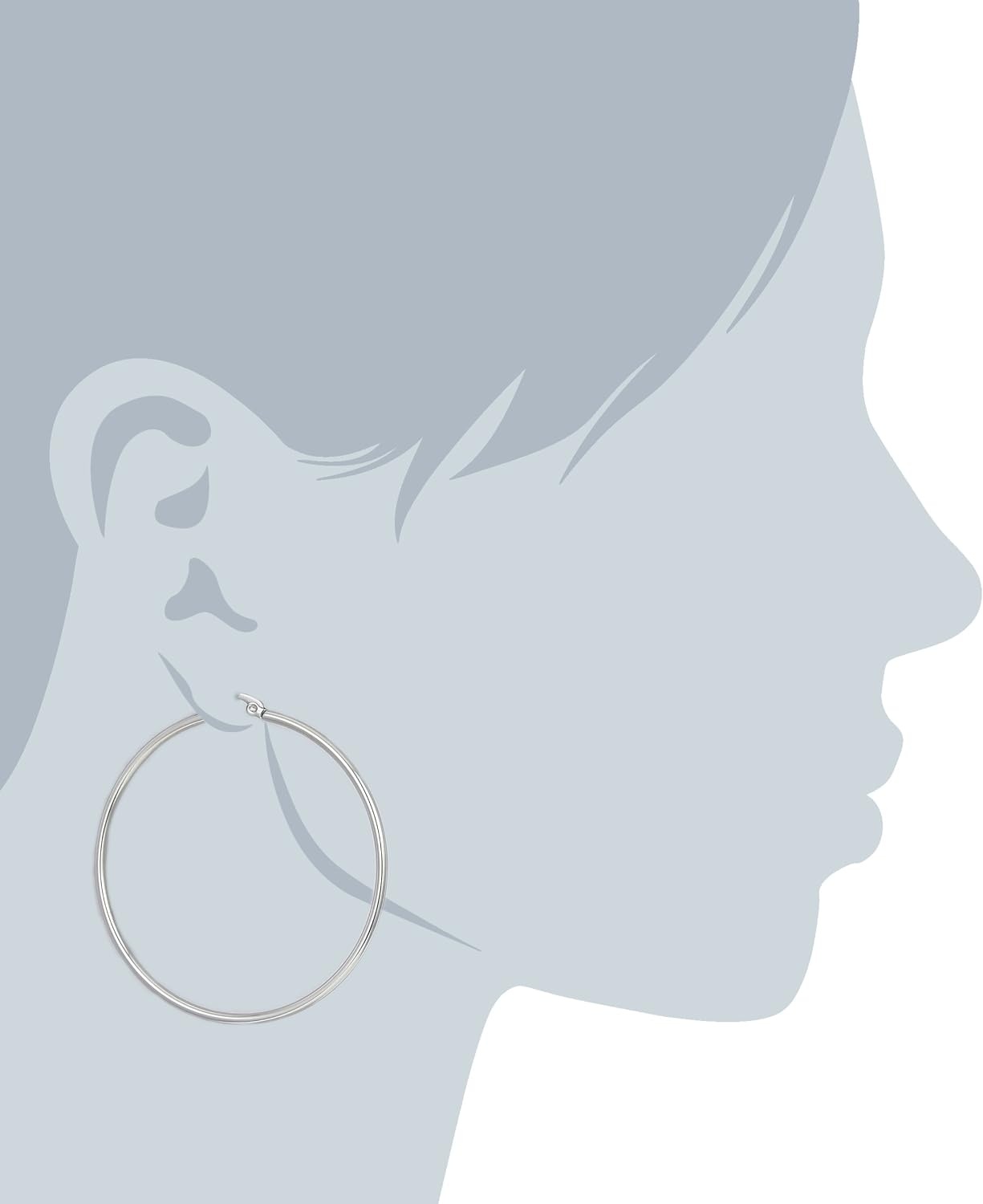 image:imageAmazon Essentials Stainless Steel Rounded Tube Hoop Earrings 50mm previously Amazon CollectionStainless Steel