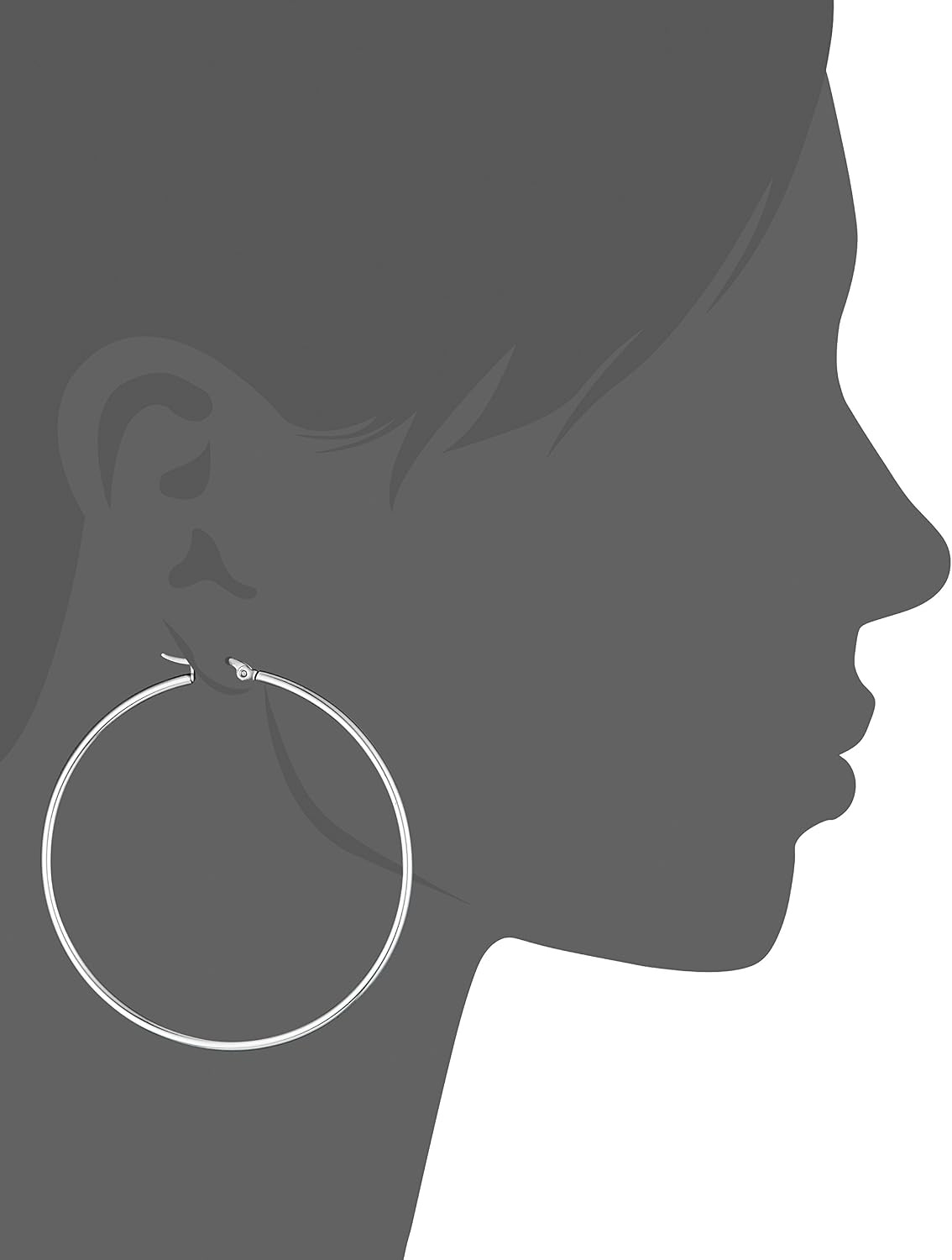 image:imageAmazon Essentials Stainless Steel Rounded Tube Hoop Earrings 50mm previously Amazon CollectionStainless Steel