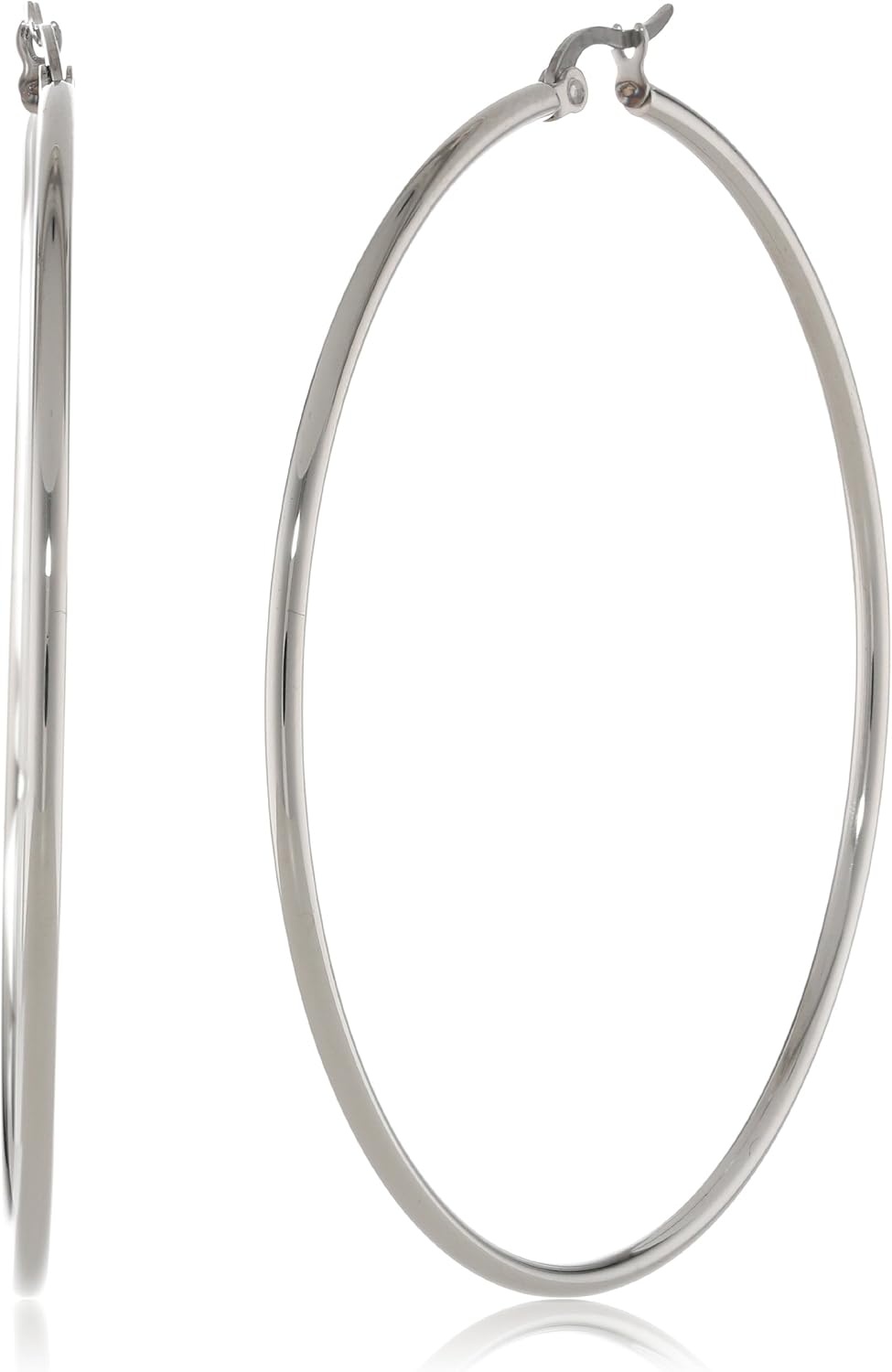 image:imageAmazon Essentials Stainless Steel Rounded Tube Hoop Earrings 50mm previously Amazon CollectionStainless Steel