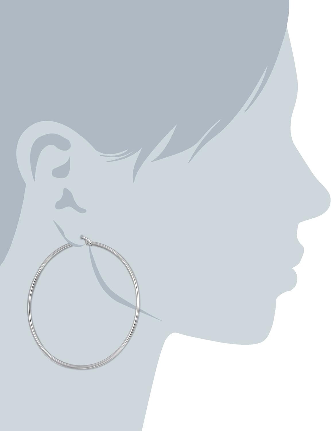 image:imageAmazon Essentials Stainless Steel Rounded Tube Hoop Earrings 50mm previously Amazon CollectionStainless Steel