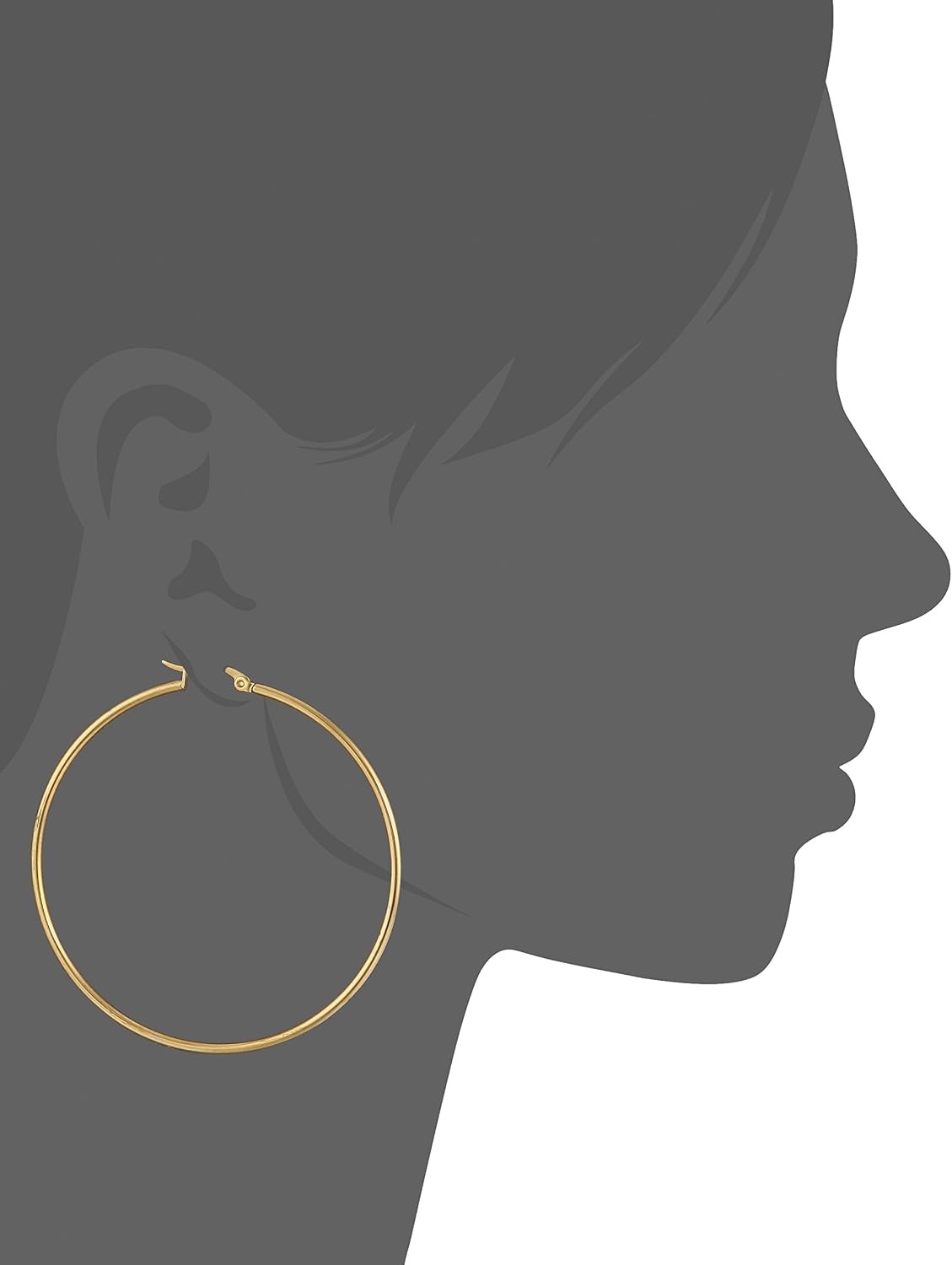 image:imageAmazon Essentials Stainless Steel Rounded Tube Hoop Earrings 50mm previously Amazon CollectionYellow Gold