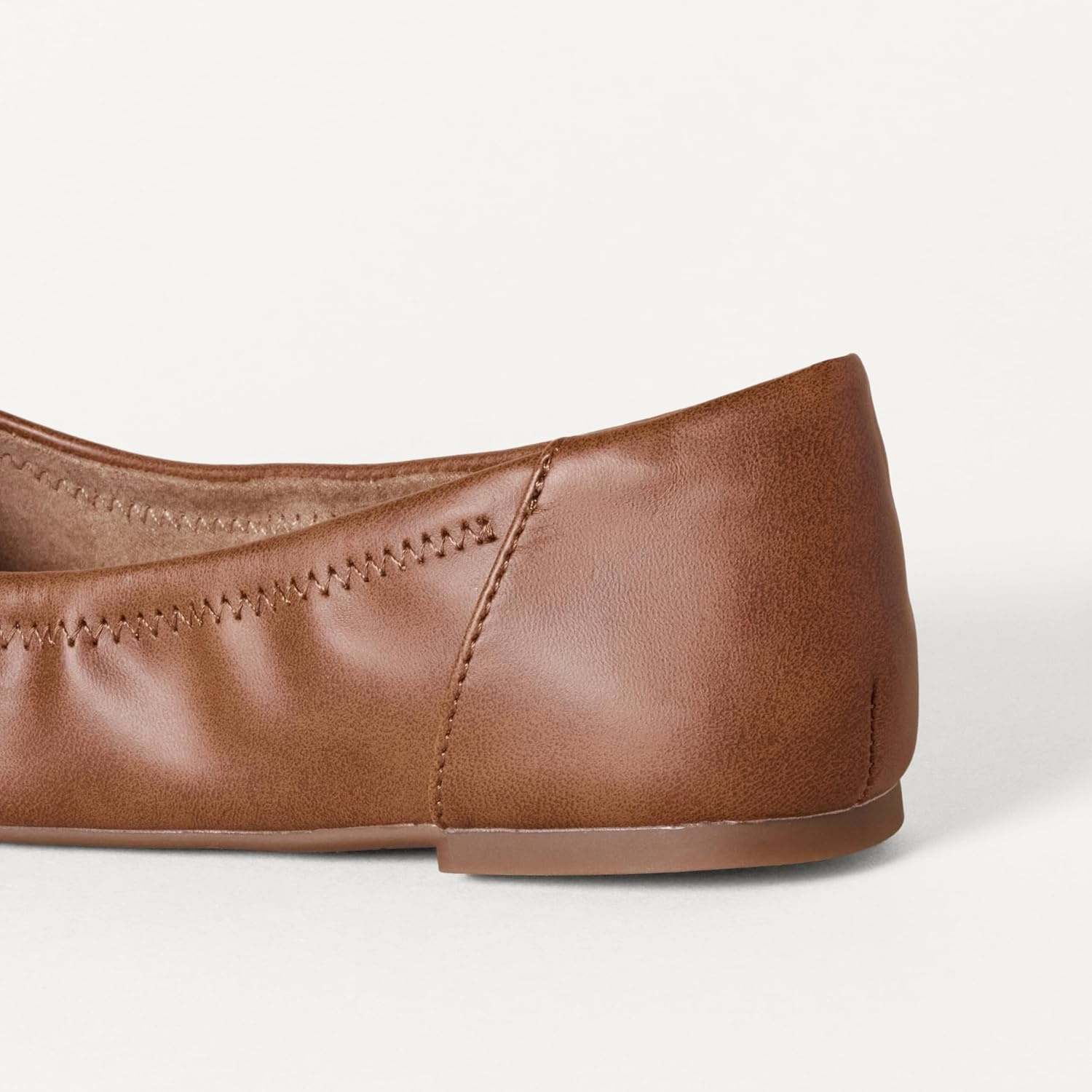 image:imageAmazon Essentials Womens Belice Comfortable SlipOn Ballet Flats ShoesChestnut Brown Faux Leather