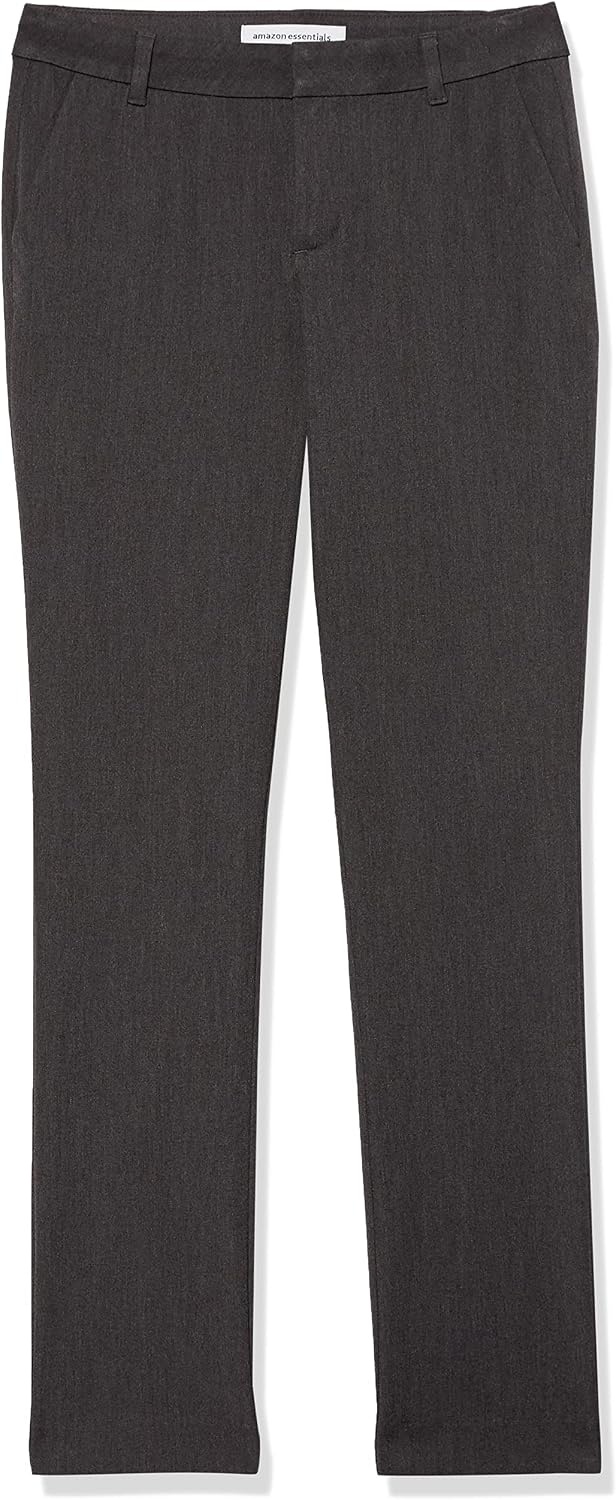 image:imageAmazon Essentials Womens BiStretch Full Length Straight Leg PantCharcoal Heather