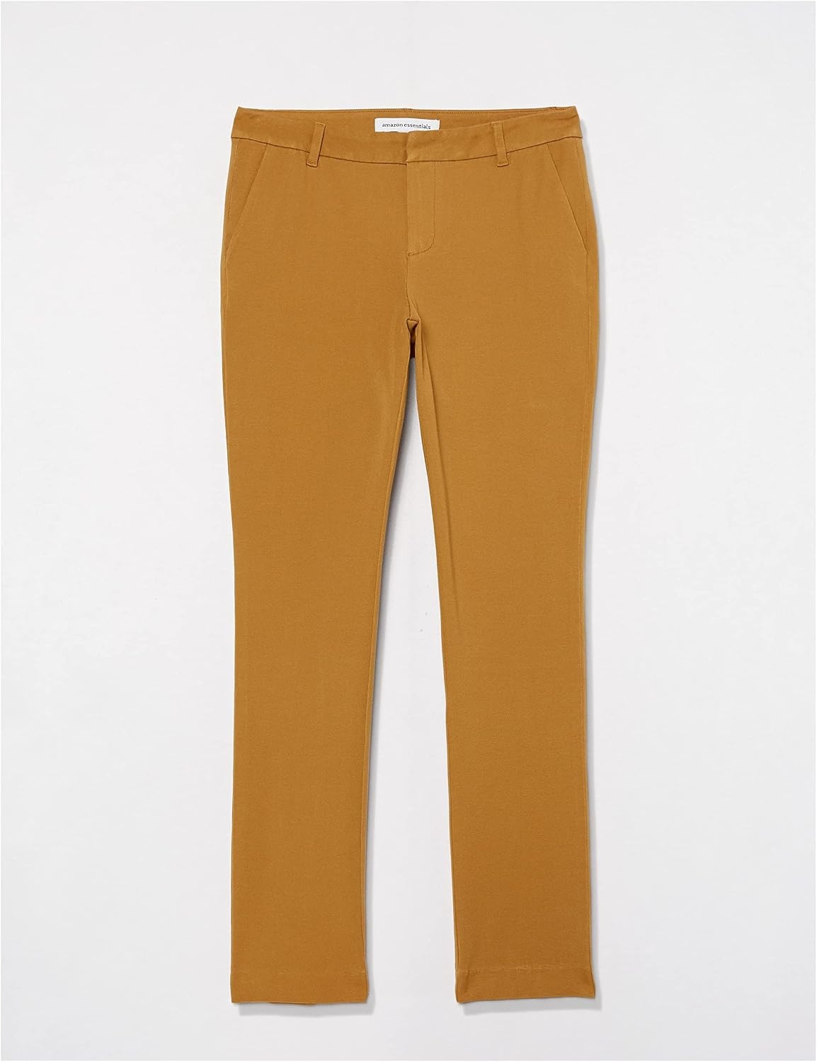 image:imageAmazon Essentials Womens BiStretch Full Length Straight Leg PantDark Camel