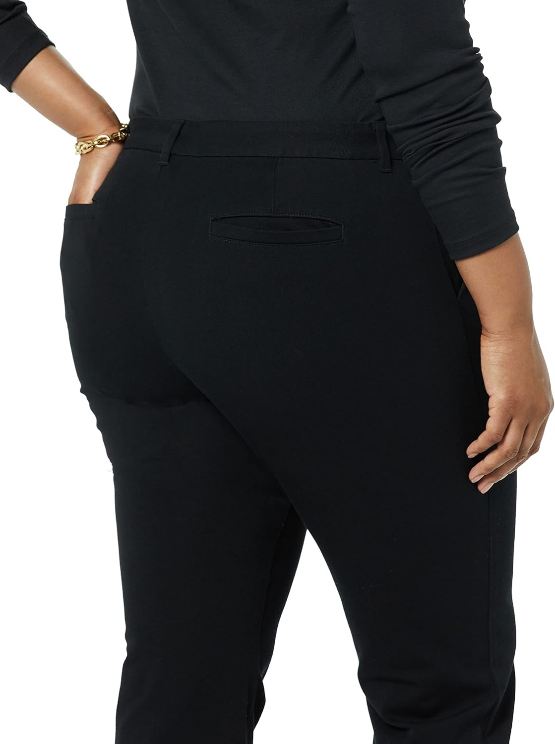 image:imageAmazon Essentials Womens BiStretch Full Length Straight Leg PantIvory