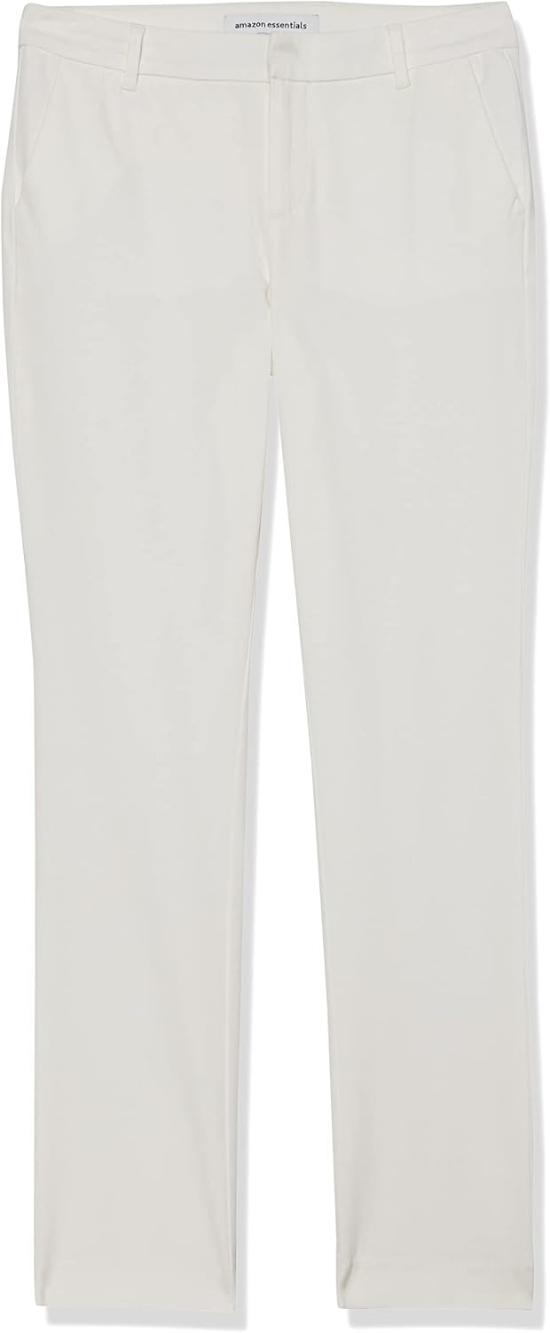image:imageAmazon Essentials Womens BiStretch Full Length Straight Leg PantIvory