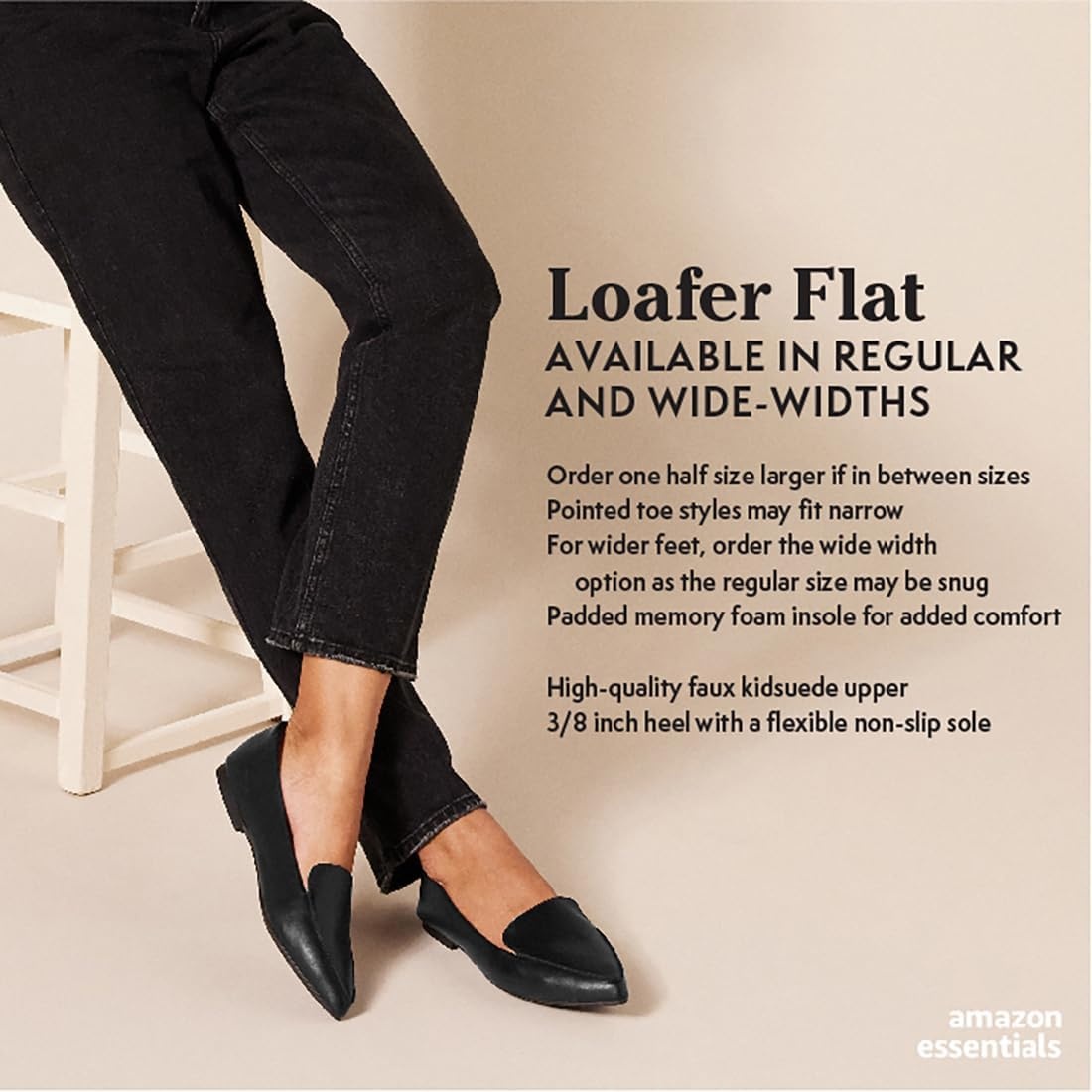 image:imageAmazon Essentials Womens Loafer FlatCamel Faux Leather