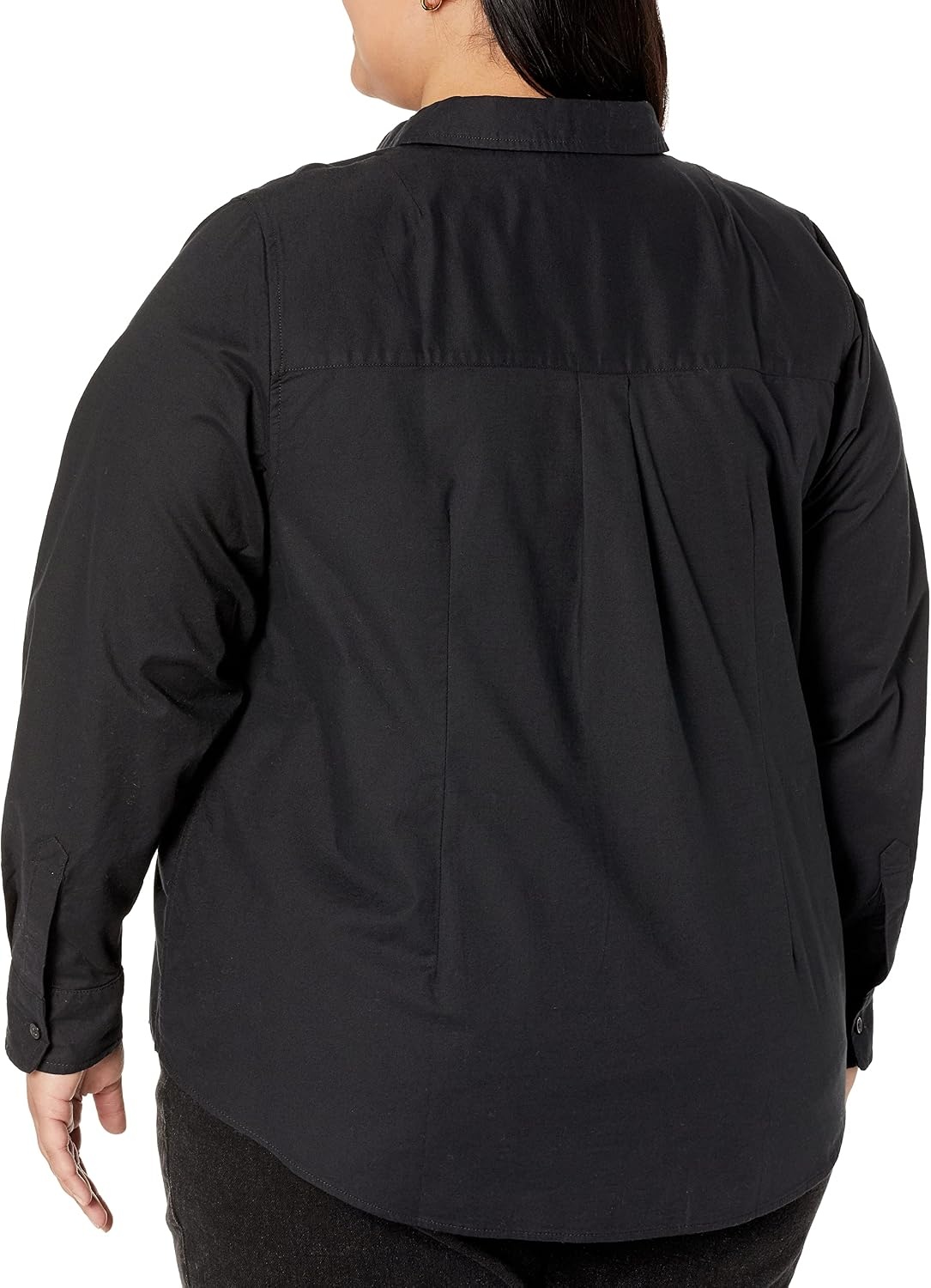 image:imageAmazon Essentials Womens Long Sleeve Button Down Stretch Oxford Shirt Available in Plus SizeBlack