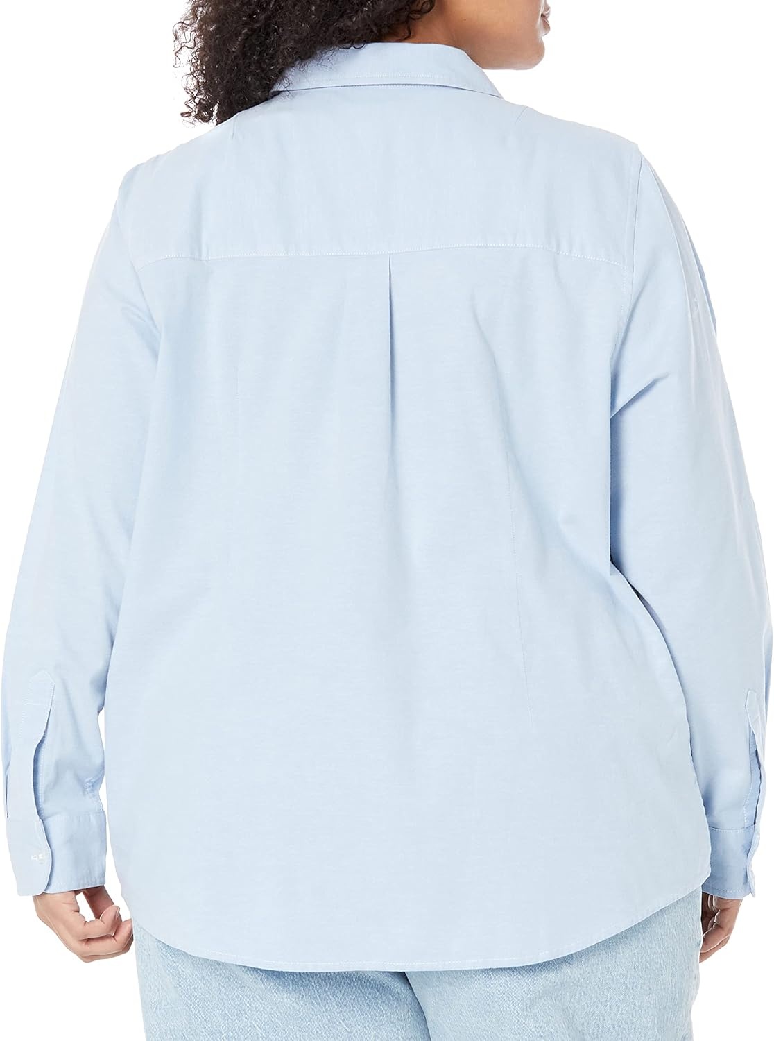 image:imageAmazon Essentials Womens Long Sleeve Button Down Stretch Oxford Shirt Available in Plus SizeBlue