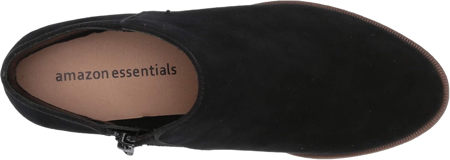 image:imageAmazon Essentials Womens Low Heel Ankle Boots with Side Zipper Stacked Block HeelBlack