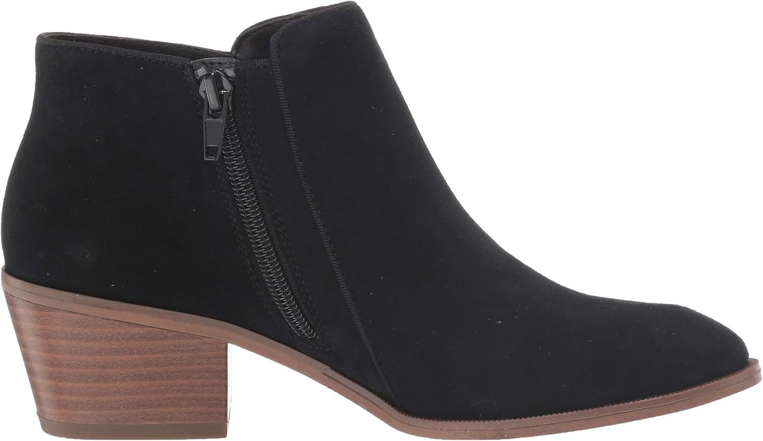 image:imageAmazon Essentials Womens Low Heel Ankle Boots with Side Zipper Stacked Block HeelBlack Microsuede