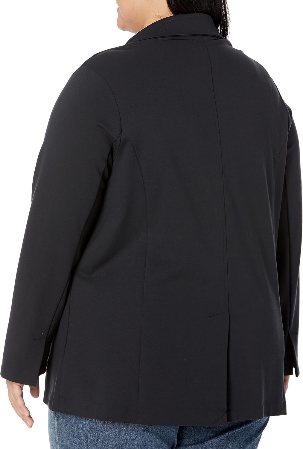 image:imageAmazon Essentials Womens RelaxedFit Soft Ponte BlazerBlack