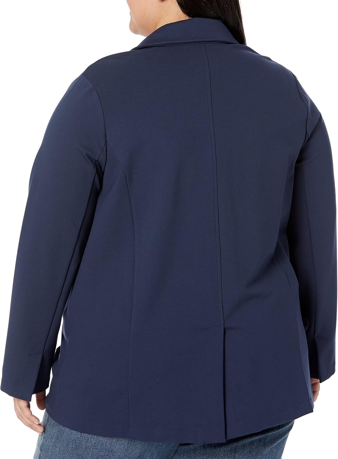 image:imageAmazon Essentials Womens RelaxedFit Soft Ponte BlazerNavy