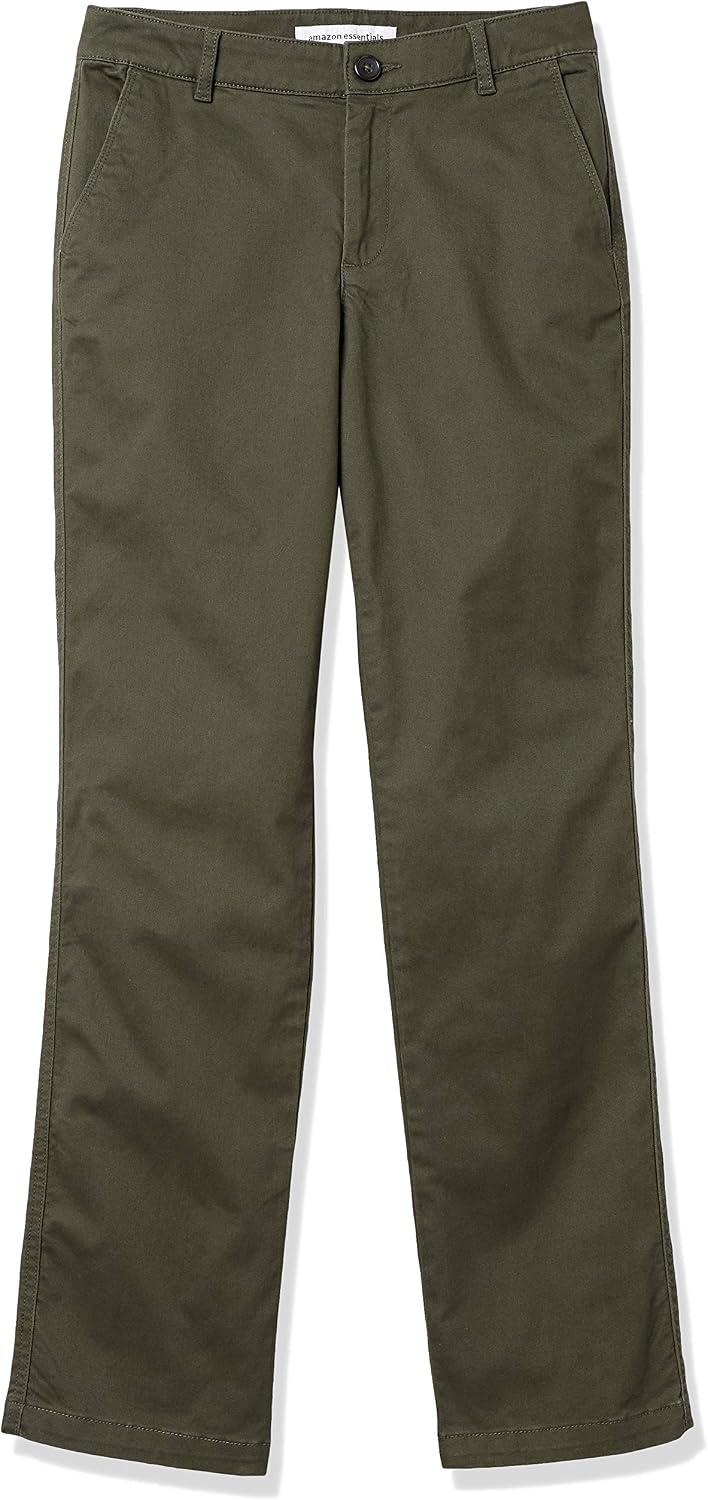 image:imageAmazon Essentials Womens Slim Fit Straight Leg Stretch Twill Chino PantDark Olive