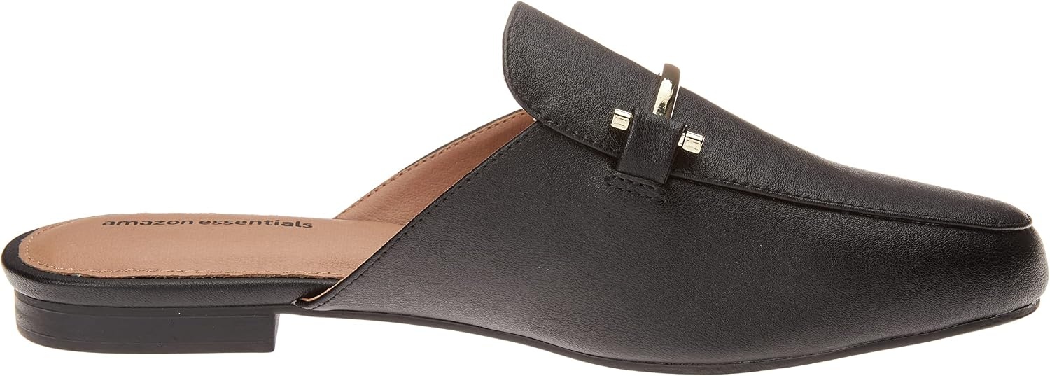 image:imageAmazon Essentials Womens Slipon Backless Buckle Mule Loafer Beige Crocodile LeatherBlack