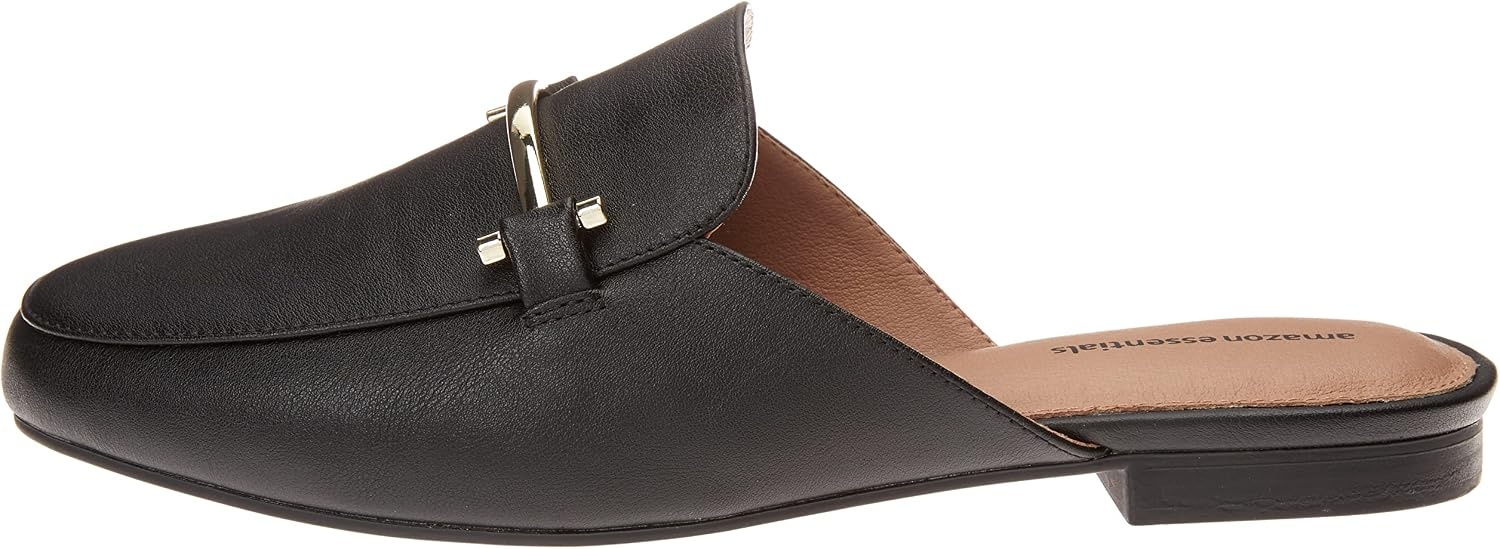 image:imageAmazon Essentials Womens Slipon Backless Buckle Mule Loafer Beige Crocodile LeatherBlack