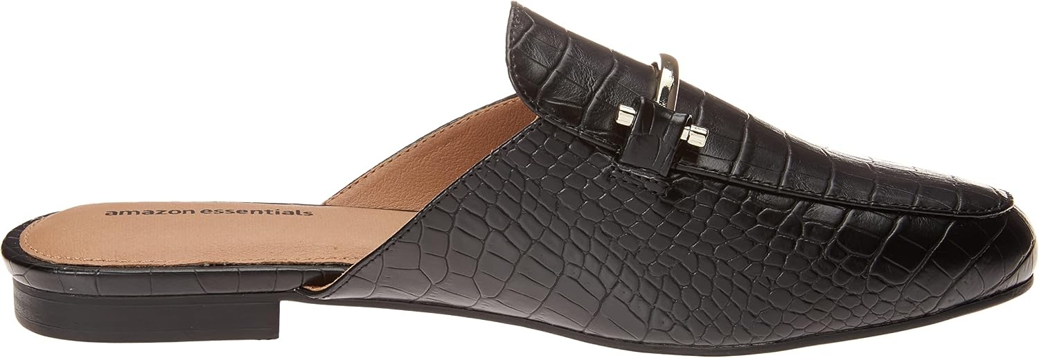 image:imageAmazon Essentials Womens Slipon Backless Buckle Mule Loafer Beige Crocodile LeatherBlack Crocodile Print