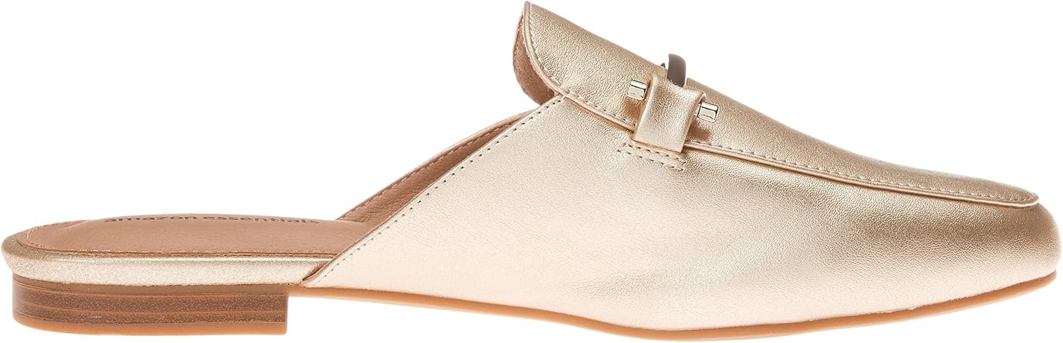 image:imageAmazon Essentials Womens Slipon Backless Buckle Mule Loafer Beige Crocodile LeatherGold
