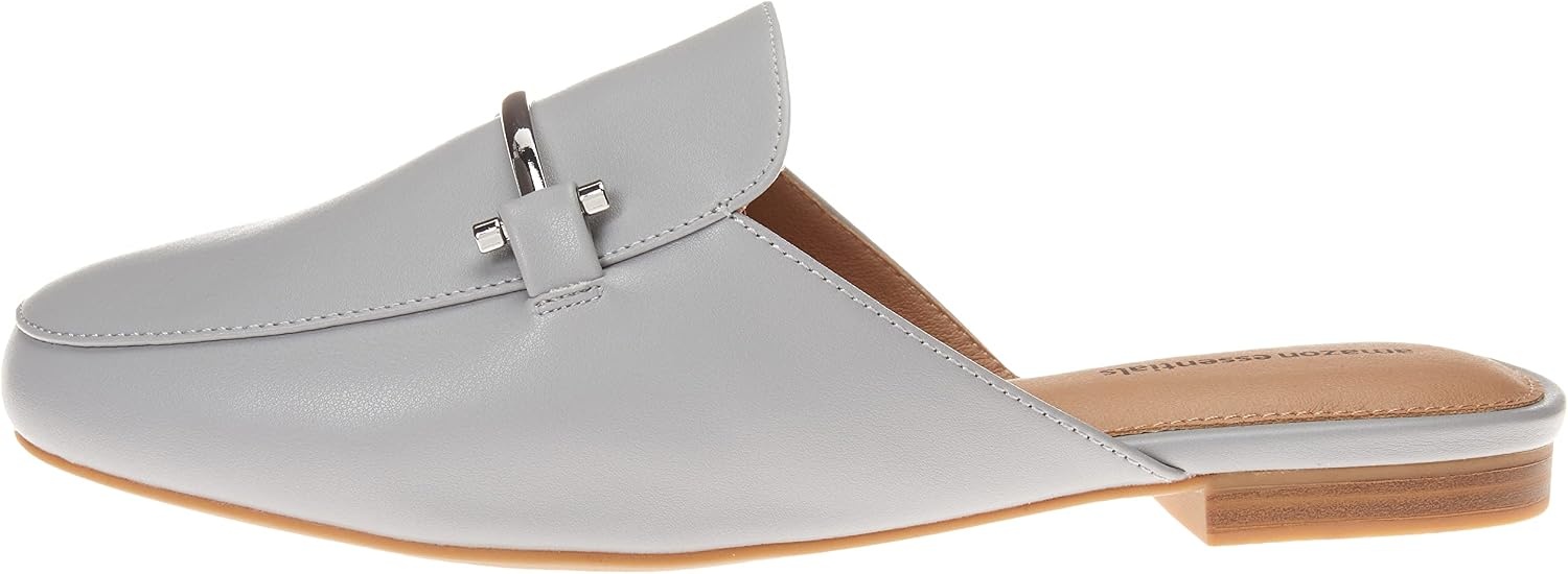 image:imageAmazon Essentials Womens Slipon Backless Buckle Mule Loafer Beige Crocodile LeatherGrey