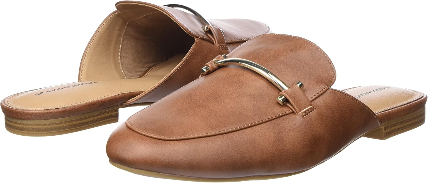 image:imageAmazon Essentials Womens Slipon Backless Buckle Mule Loafer Beige Crocodile LeatherTan