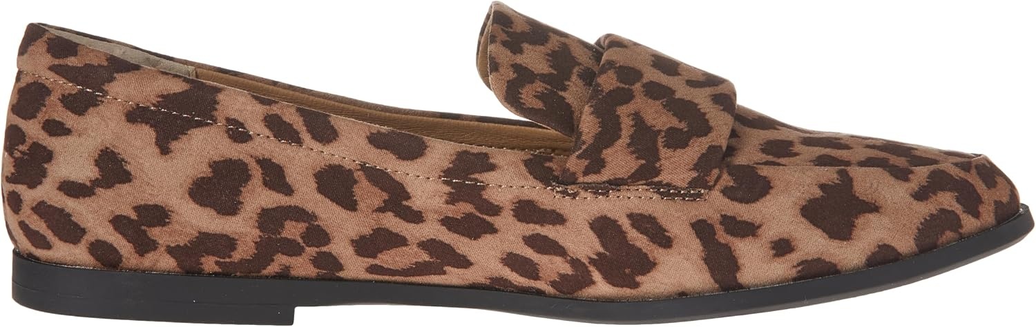 image:imageAmazon Essentials Womens Soft Almond Toe LoaferLeopard Faux Microsuede