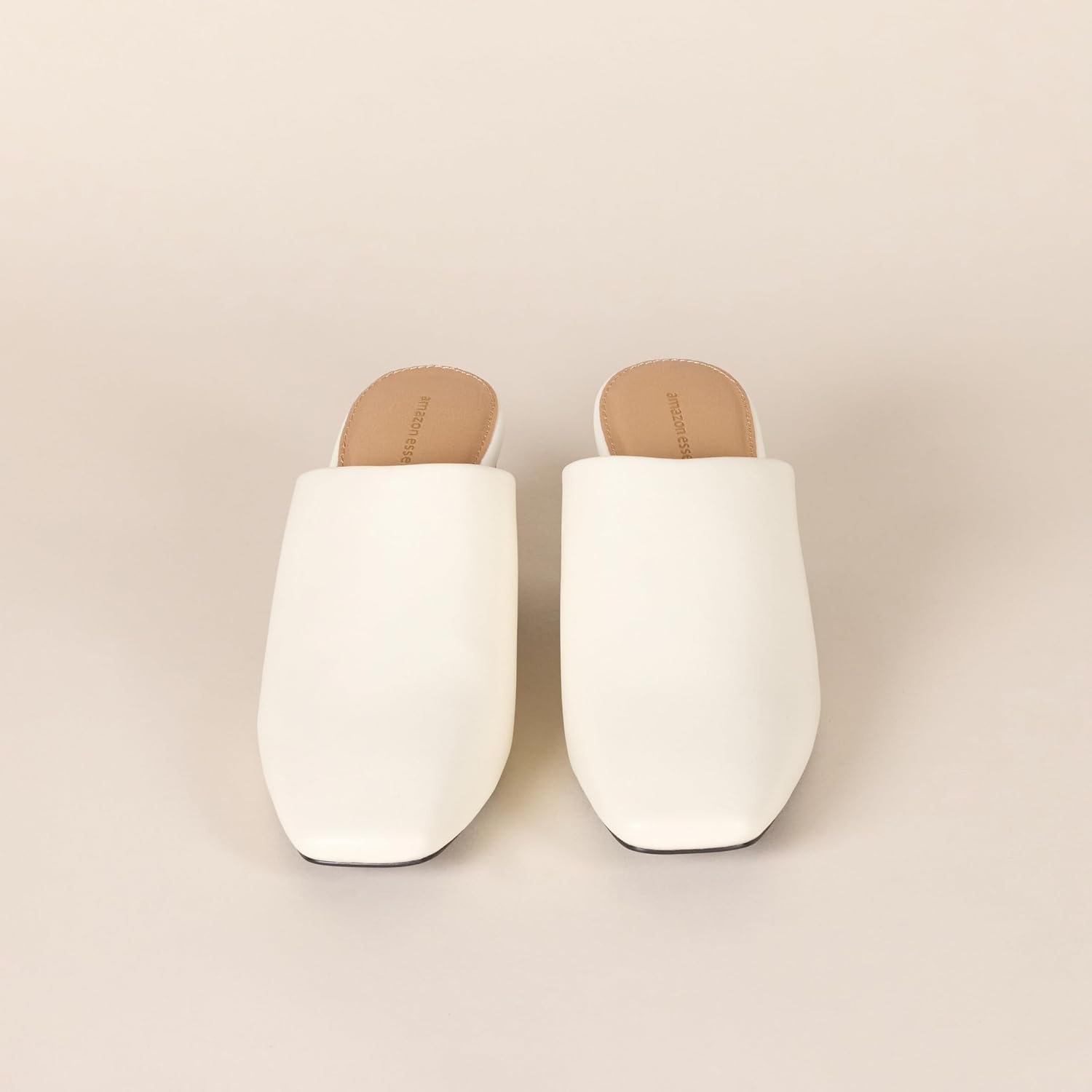 image:imageAmazon Essentials Womens Square Toe Slip On Heeled Mules Backless Non SlipOffwhite